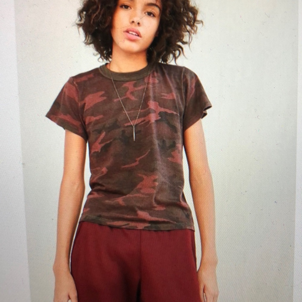 Burgundy Vintage Camo Tee